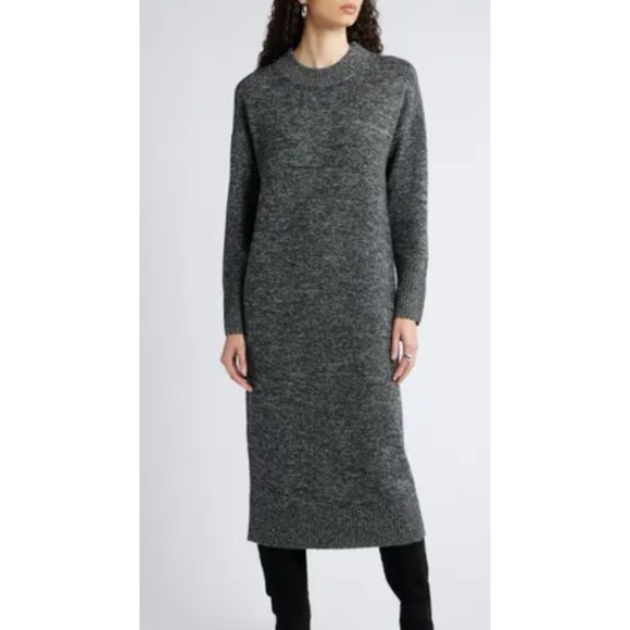 Halogen Wool Blend Sweater Dress Gray - Picture 1 of 9